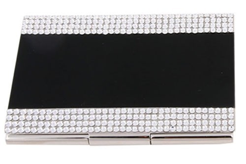 Swarovski Metal Card Holder in Black Colour