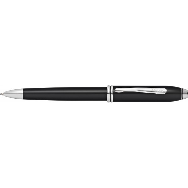 Cross Townsend Lacquer Rhodium Ballpoint Pen - Black/rhodium