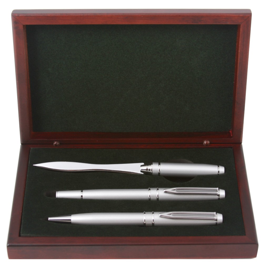 Pens & Letter Opener Satin Silver