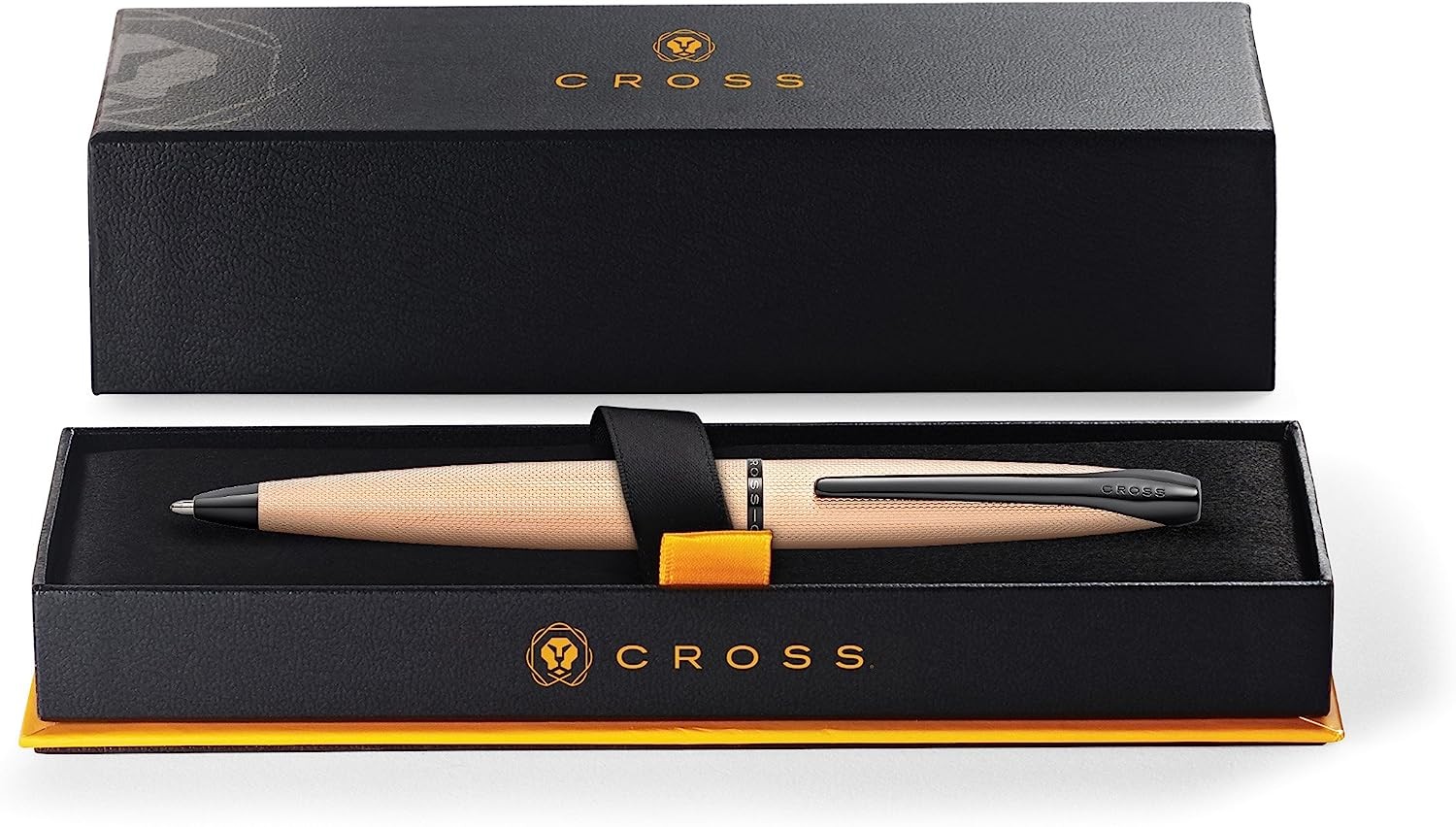 Cross Brushed Rose Gold Ball Pen Fine Finish