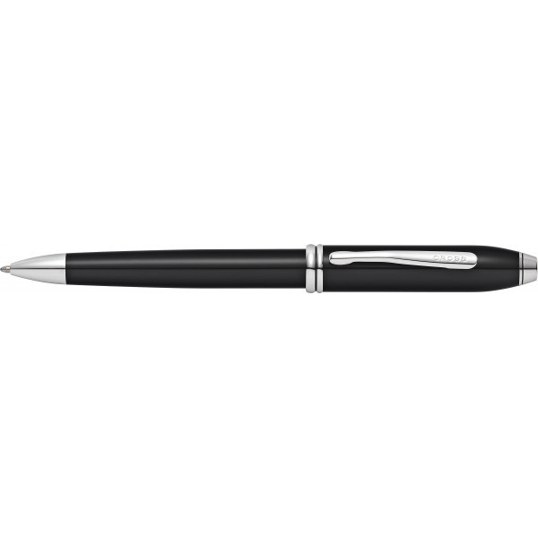 Cross Townsend Lacquer Rhodium Ballpoint Pen Height 5-3/4 Inch X Pen Thickness 1/2 Inch - Black/rhodium(at0042-4)