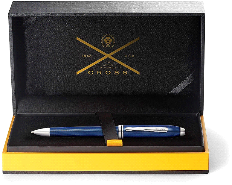 Cross Townsend Quartz Blue Ballpoint Pen In Gift Box 692-1