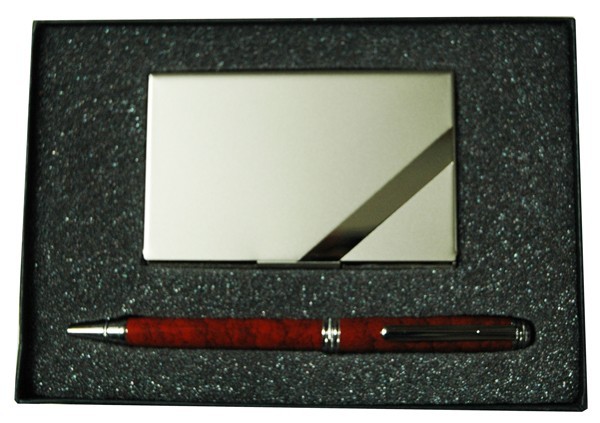 Gs-7036-Set Pen & Card Holder Sliver Chrome